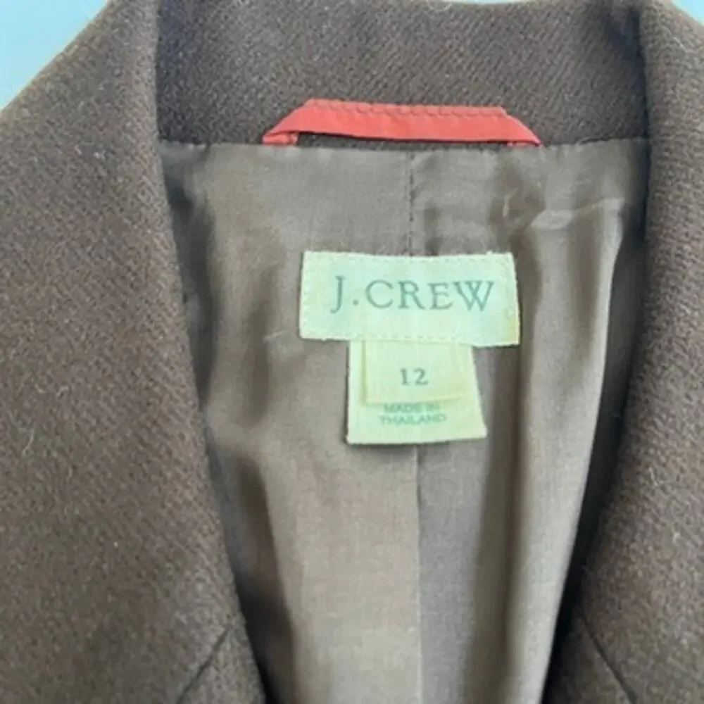 J. Crew Vintage Brown Wool Pea Coat Size 12